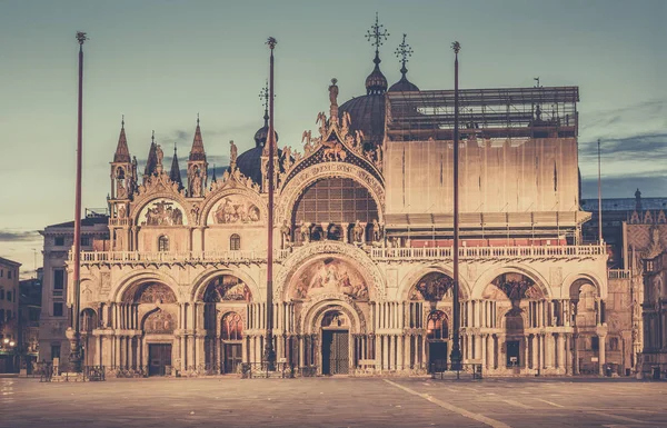Napfelkelte Basilica San Marco Velence Olaszország — Stock Fotó