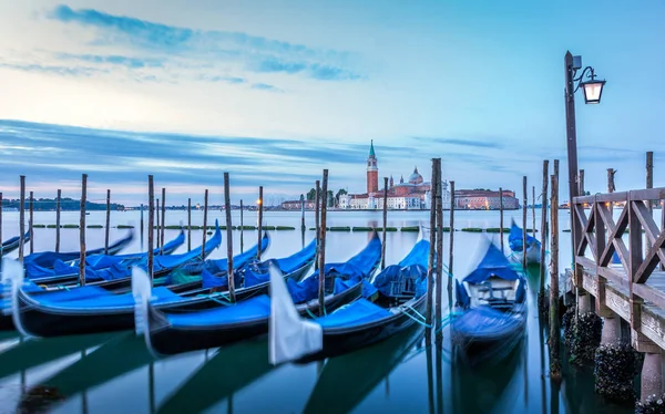 Gondeln Venedig Bei Sonnenaufgang Mit Der Kirche San Giorgio Maggiore — Stockfoto