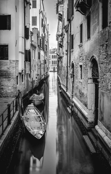 Nero Nad Canale Bianco Gondola Venezia Italia — Foto Stock