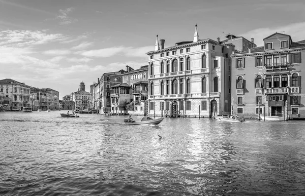 Venezia Italia Giugno 2015 Canal Grande Bianco Nero Con Paesaggi — Foto Stock