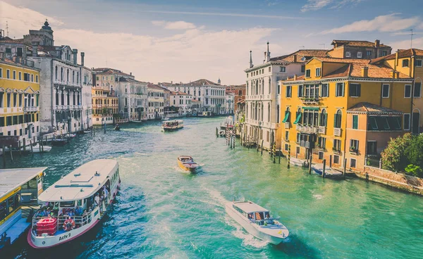 Венеция Италия Июня 2015 Гранд Канал Живописью Лодок Античной Вениче — стоковое фото