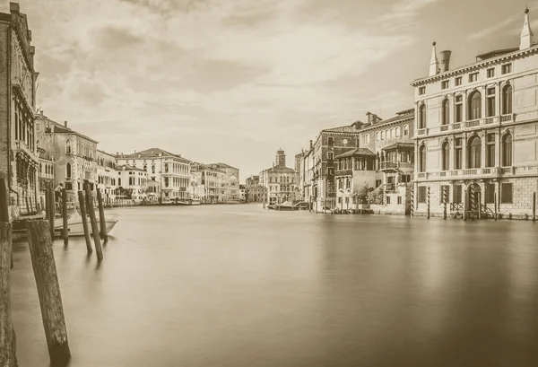 Paesaggio Bianco Nero Del Canal Grande Nell Antica Venezia — Foto Stock