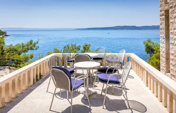 Terrasse Mit Schönem Blick Auf Das Mittelmeer — Stockfoto