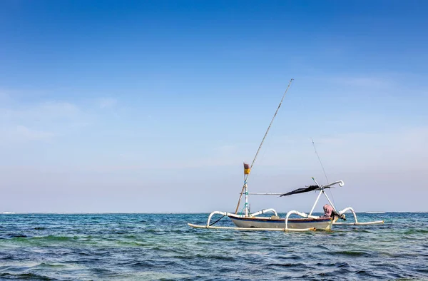 Barche Tradizionali Legno Sulla Riva Balinese Indonesia — Foto Stock
