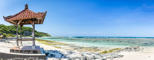 Traditionele Hut Balinese Strand Indonesië — Stockfoto