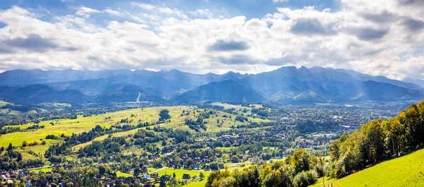 Panorama Verão Das Montanhas Tatry Monte Giewont Arredores Cidade Zakopane — Fotografia de Stock