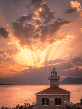 Makarska, Hırvatistan güzel gün batımı