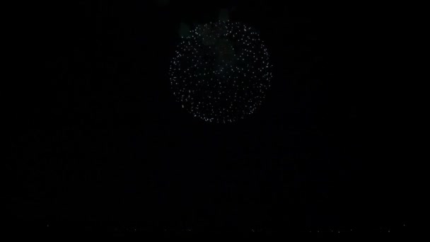 Plan Époustouflant Festival Feux Artifice Lumineux Coloré Éclatant Explosion Dans — Video