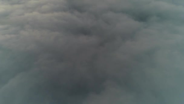 Flying White Fluffy Rain Clouds Evening Sky Abstract Beautiful Aerial — Stock Video