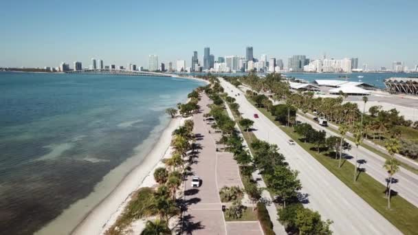 Büyük Şehir Miami East Coast Okyanus Kıyı Şeridi Deniz Manzarası — Stok video