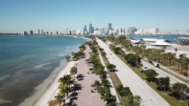 Büyük Şehir Miami East Coast Okyanus Kıyı Şeridi Deniz Manzarası — Stok video