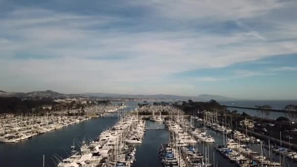 Impresionante Vista Panorámica Aérea Drone Puerto Puerto Puerto Bahía Marina — Vídeo de stock