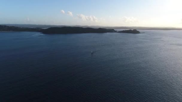 Fabulosa Vista Aérea Drones Isla Tropical Montaña Bosque Grande Medio — Vídeo de stock