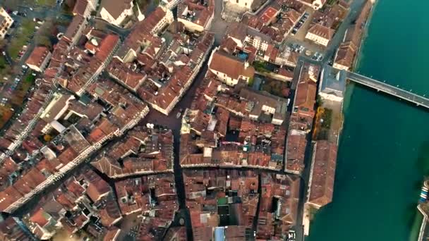 Ongelooflijke Luchtfoto Drone Landschap Uitzicht Grote Middeleeuwse Oude Stad Met — Stockvideo