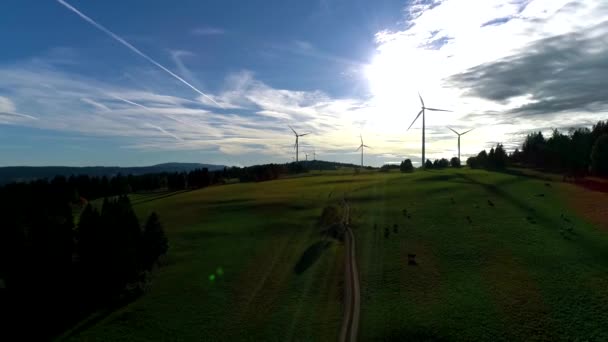 Prächtige Drohne Überflug Hoch Himmel Über Moderne Ökologie Industrielle Energiestation — Stockvideo