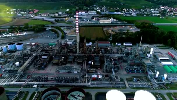 Verbazingwekkende Luchtfoto Drone Flyover Hoog Lucht Moderne Ecologie Industriële Energie — Stockvideo