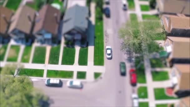 Incredible Drone Panorama Antenn Tilt Shift Visa Små Hus Villor — Stockvideo