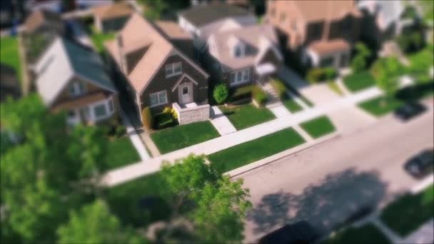 Wonderful Drone Panorama Aerial Tilt Shift View Tiny Houses Villas — Stock Video