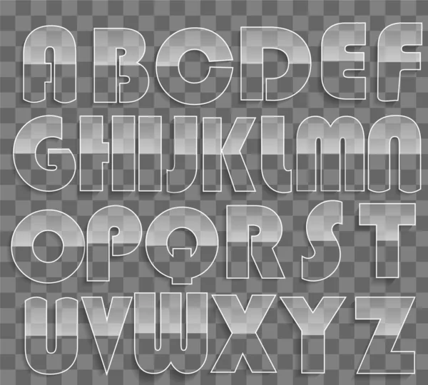 Vector Alfabeto Vidrio Letras Plásticas — Vector de stock