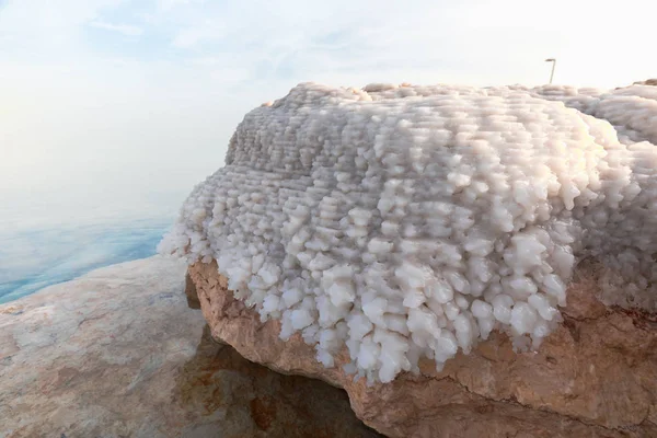 Salt crystals structures at the shore of the Dead Sea in Israel