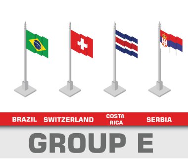 Futbol Dünya Basketbol Şampiyonası turnuva 2018 takım grubu. Grup E Brezilya, İsviçre, Kosta Rika, Sırbistan
