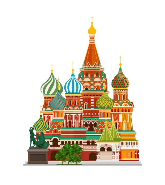 Basils Katedrali Moskova Rusya Vektör Çizim — Stok Vektör