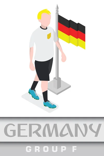 Γερμανός Ποδοσφαιριστής Την Εθνική Σημαία Για Διεθνή Μόσχα 2018 Παγκόσμιο — Διανυσματικό Αρχείο