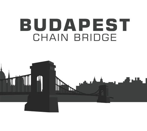 链桥布达佩斯, 匈牙利 — 图库矢量图片