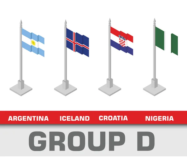 Fotbalové Mistrovství Turnaj 2018 Tým Skupiny Skupina Argentina Chorvatsko Island — Stockový vektor