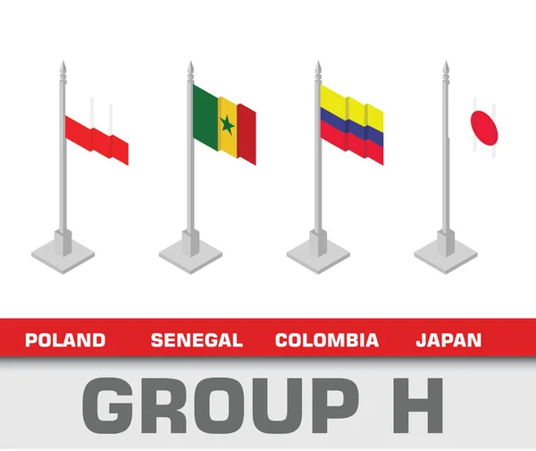 Tournoi Monde Football 2018 Groupe Équipe Groupe Pologne Sénégal Colombie — Image vectorielle