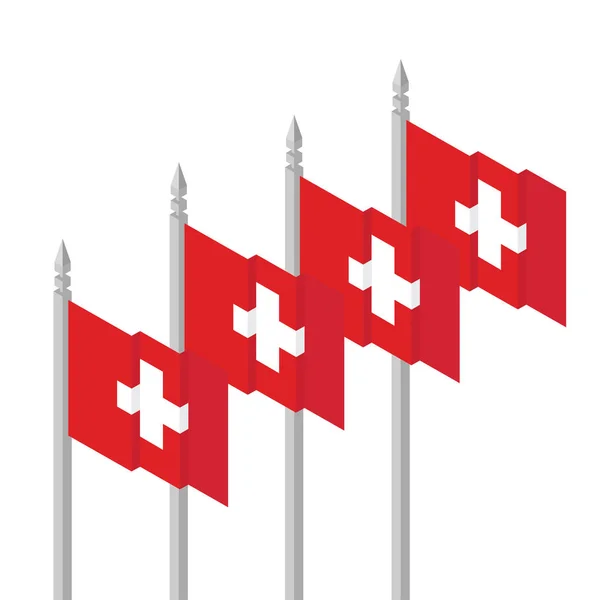 Πολύχρωμη Απεικόνιση Διανυσματικών Φορέων Σημαίες Της Ελβετίας — Διανυσματικό Αρχείο