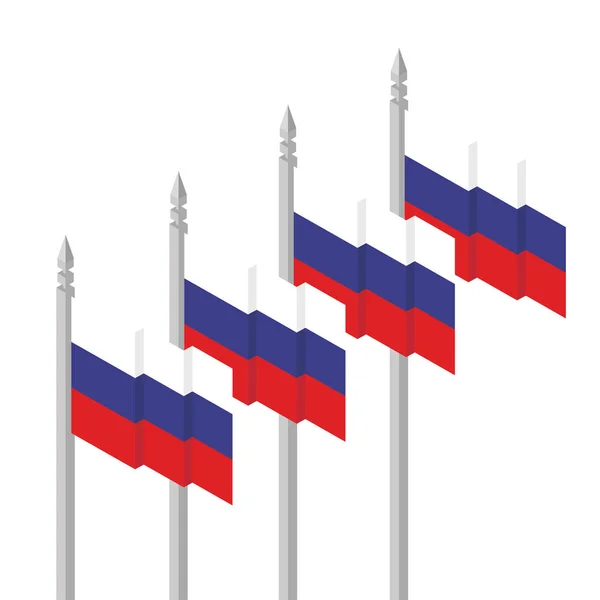 Ilustração Vetorial Colorida Com Bandeiras Rússia — Vetor de Stock