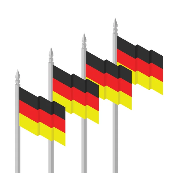 Πολύχρωμη Απεικόνιση Διανυσματικών Φορέων Σημαίες Της Γερμανίας — Διανυσματικό Αρχείο