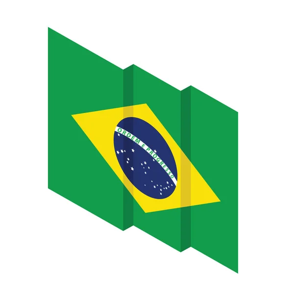 Ilustração Vetorial Colorida Com Bandeira Brasil — Vetor de Stock