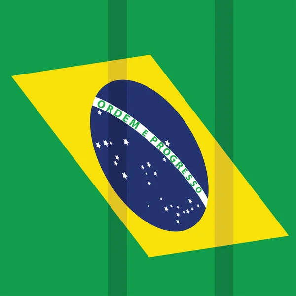 Ilustración Vectorial Colorida Con Bandera Brasil — Vector de stock