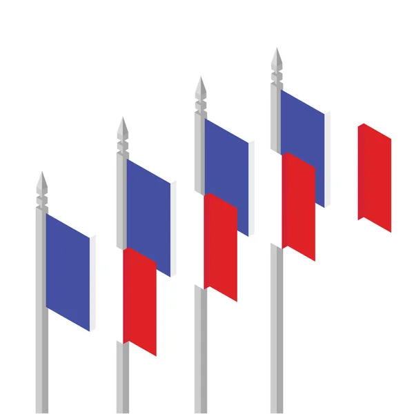 Красочная Векторная Иллюстрация Флагами Франции — стоковый вектор
