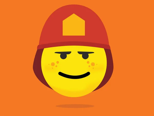 Emoji Bombero Amarillo Emoticono Ilustración Vectorial — Archivo Imágenes Vectoriales