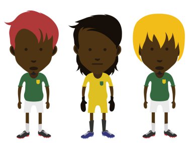 Futbolcuları ve kaleci, vektör çizim