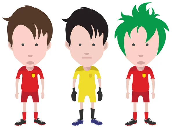 Joueurs Football Gardien Illustration Vectorielle — Image vectorielle