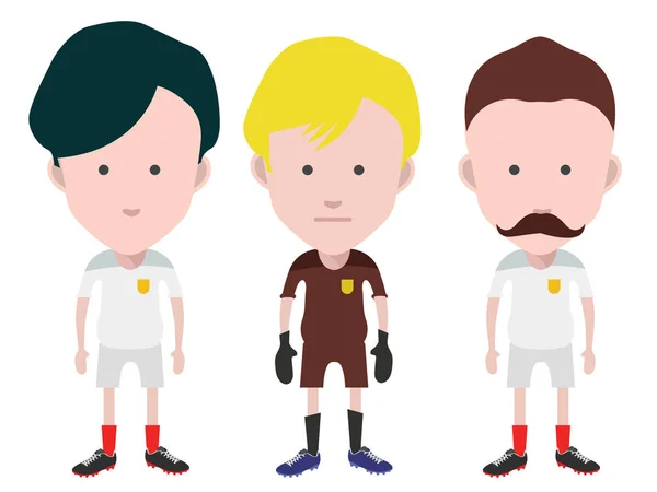 Jugadores Fútbol Portero Ilustración Vectorial — Vector de stock