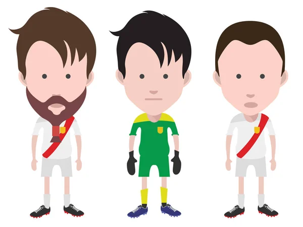 Jugadores Fútbol Portero Ilustración Vectorial — Vector de stock