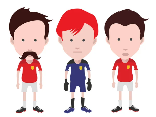 Fußballspieler Und Torhüter Vektorillustration — Stockvektor