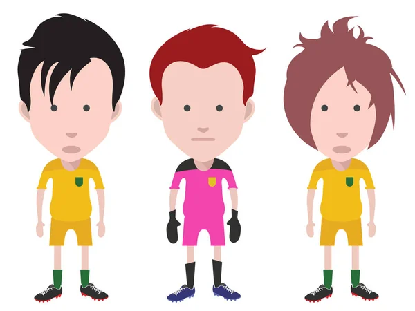 Jugadores Fútbol Portero Ilustración Vectorial — Vector de stock