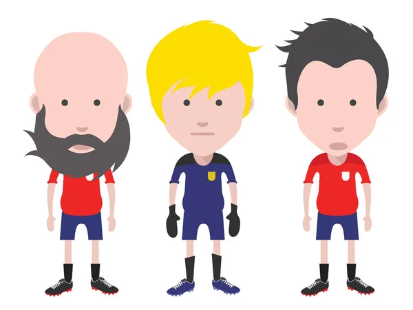 Fußballspieler Und Torhüter Vektorillustration — Stockvektor