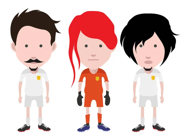 Joueurs Football Gardien Illustration Vectorielle — Image vectorielle