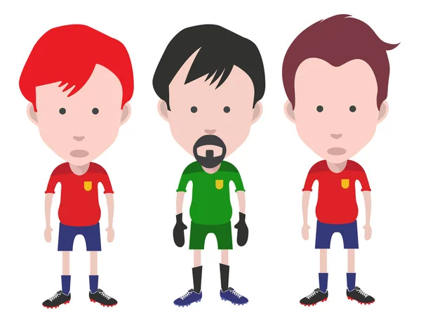 Jogadores Futebol Goleiro Ilustração Vetorial — Vetor de Stock