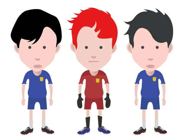 Jogadores Futebol Goleiro Ilustração Vetorial — Vetor de Stock