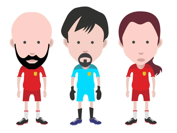 Jugadores Fútbol Portero Ilustración Vectorial — Archivo Imágenes Vectoriales