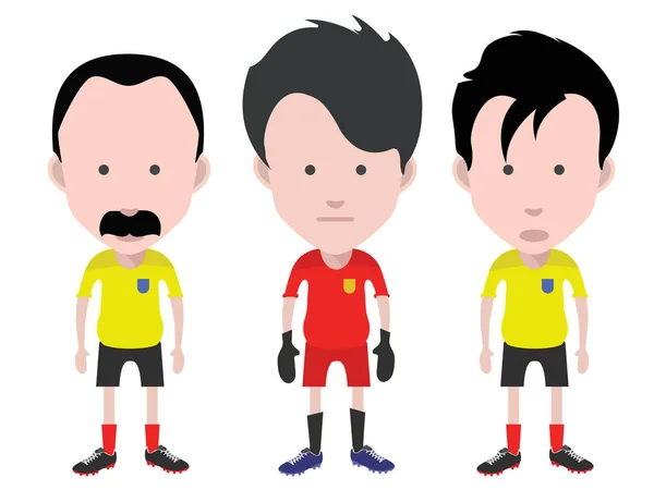 Joueurs Football Gardien Illustration Vectorielle — Image vectorielle