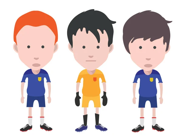 Jugadores Fútbol Portero Ilustración Vectorial — Vector de stock